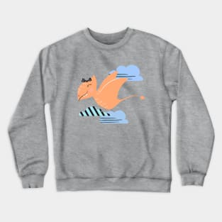 Sweet Pterosaur Dinosaur and Coluds Crewneck Sweatshirt